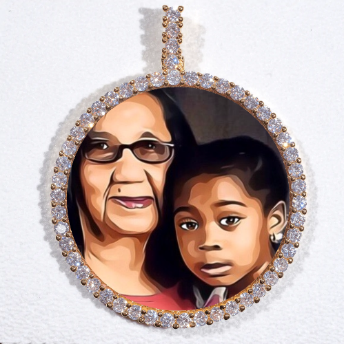 LARGE 3D CIRCLE CUSTOM PICTURE PENDANT