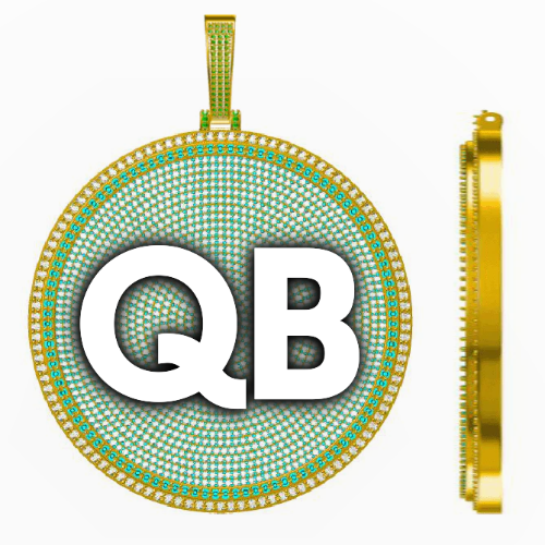 CUSTOM LETTER NECKLACE 3D BIG DISC