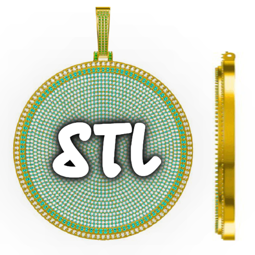 CUSTOM LETTER NECKLACE 3D BIG DISC