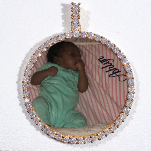 LARGE 3D CIRCLE CUSTOM PICTURE PENDANT