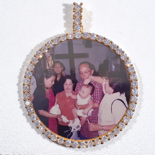 LARGE 3D CIRCLE CUSTOM PICTURE PENDANT