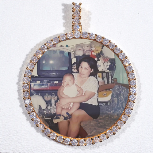 LARGE 3D CIRCLE CUSTOM PICTURE PENDANT