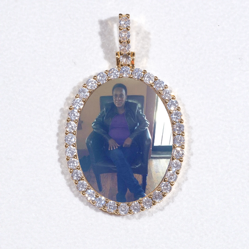 3D Oval Custom Picture Pendant