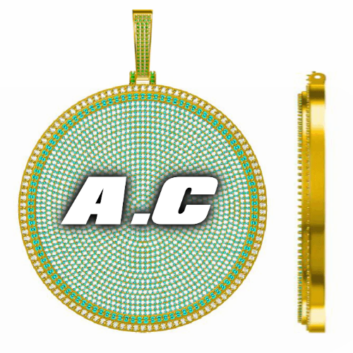 CUSTOM LETTER NECKLACE 3D BIG DISC