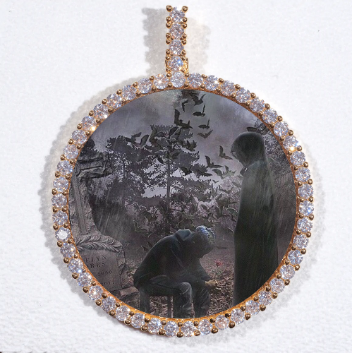 LARGE 3D CIRCLE CUSTOM PICTURE PENDANT
