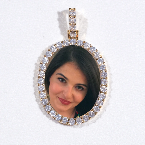 3D Oval Custom Picture Pendant