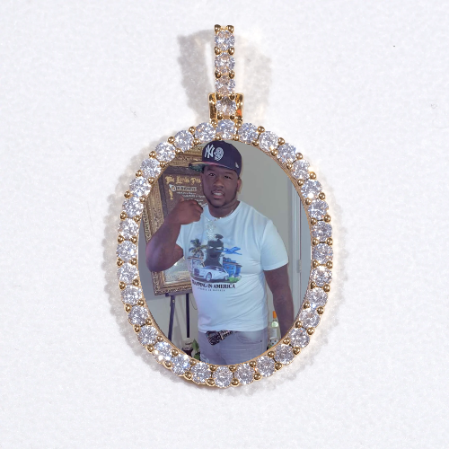 3D Oval Custom Picture Pendant