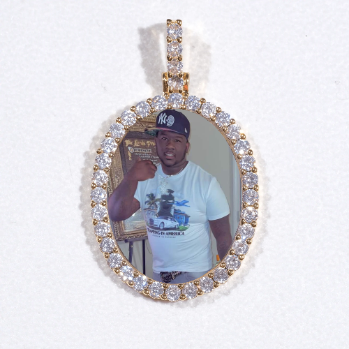 3D Oval Custom Picture Pendant