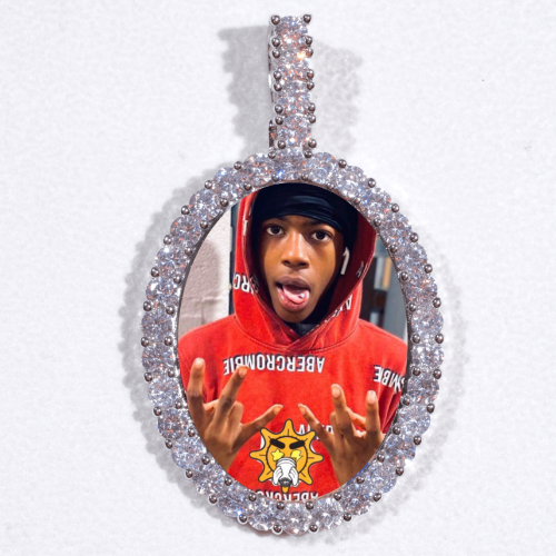 Large 3D Oval Custom Picture Pendant