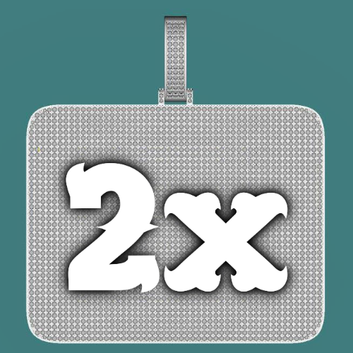 CUSTOM LETTER NECKLACE 3D BIG SQUARE