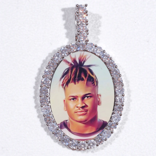 Large 3D Oval Custom Picture Pendant