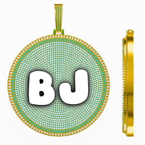 CUSTOM LETTER NECKLACE 3D BIG DISC