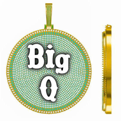 CUSTOM LETTER NECKLACE 3D BIG DISC