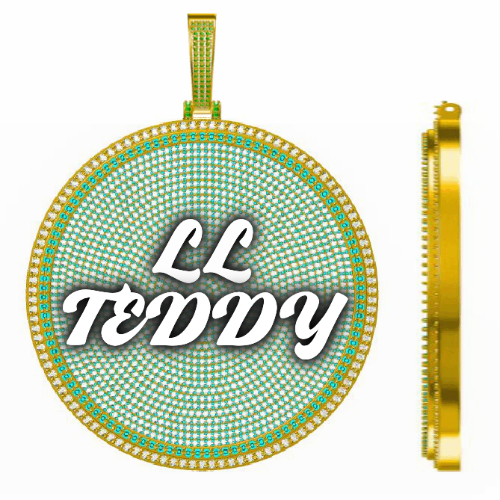 CUSTOM LETTER NECKLACE 3D BIG DISC