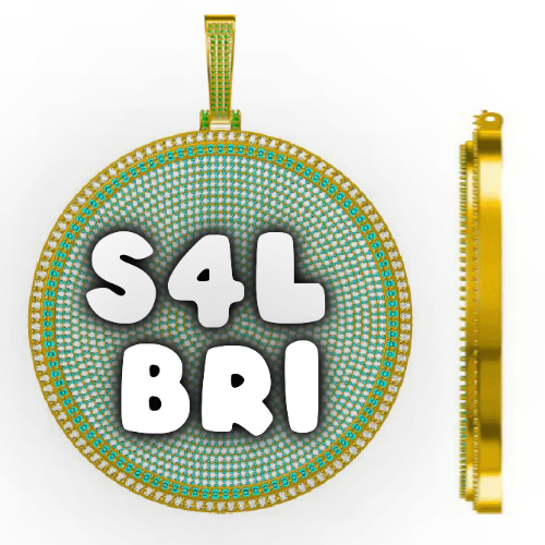 CUSTOM LETTER NECKLACE 3D BIG DISC