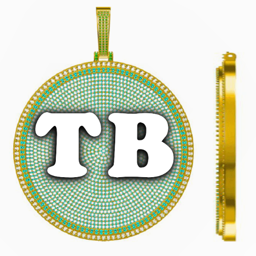CUSTOM LETTER NECKLACE 3D BIG DISC