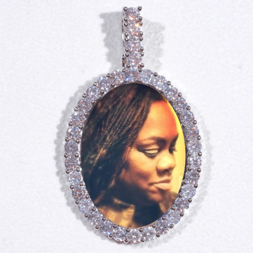 Large 3D Oval Custom Picture Pendant