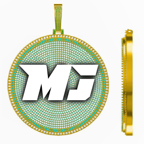 CUSTOM LETTER NECKLACE 3D BIG DISC