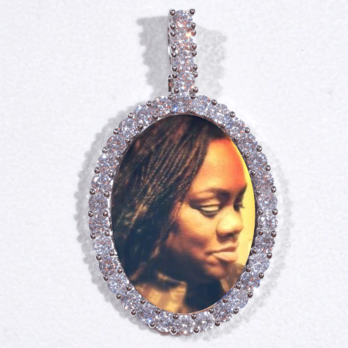 Large 3D Oval Custom Picture Pendant
