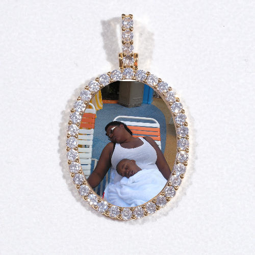3D Oval Custom Picture Pendant