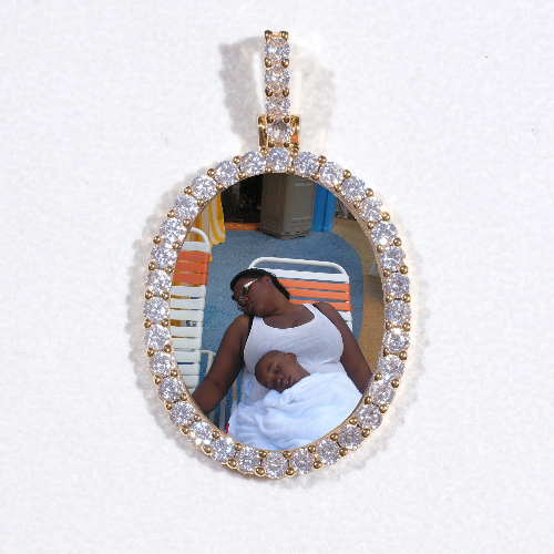 3D Oval Custom Picture Pendant