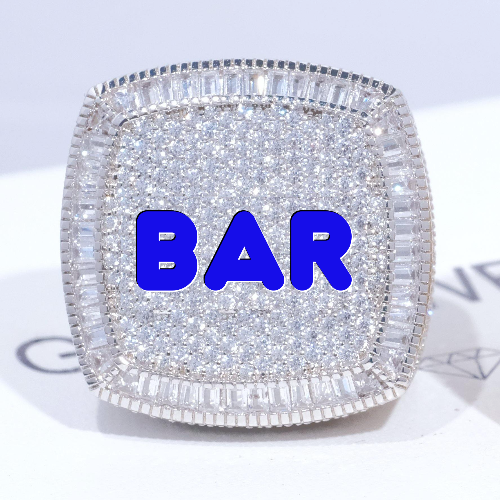 CUSTOM LETTER 3D ICED RING