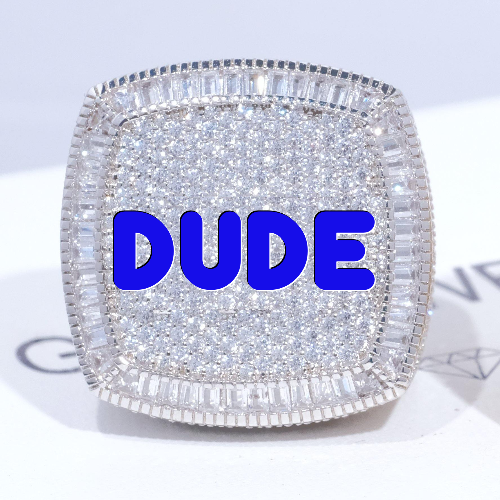 CUSTOM LETTER 3D ICED RING