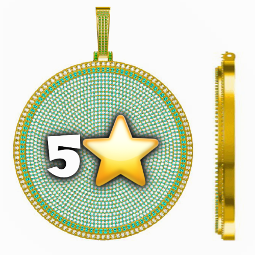 CUSTOM LETTER NECKLACE 3D BIG DISC