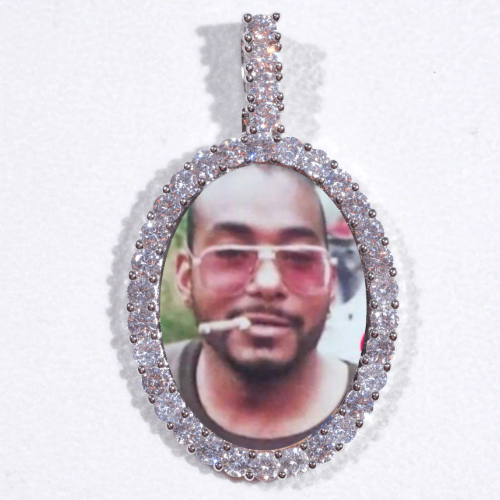 Large 3D Oval Custom Picture Pendant