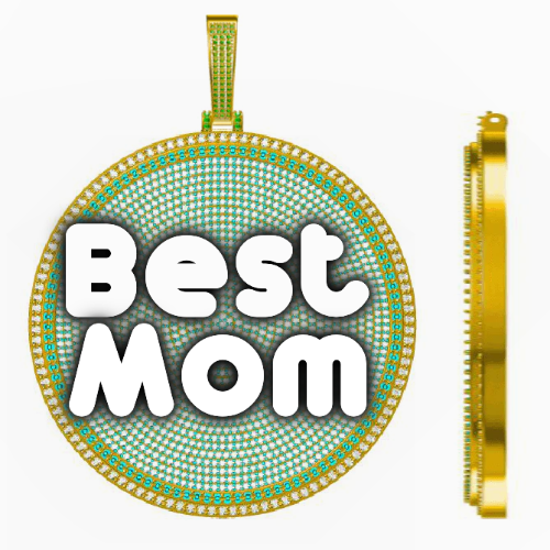 CUSTOM LETTER NECKLACE 3D BIG DISC