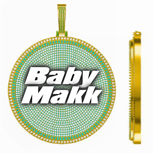 CUSTOM LETTER NECKLACE 3D BIG DISC