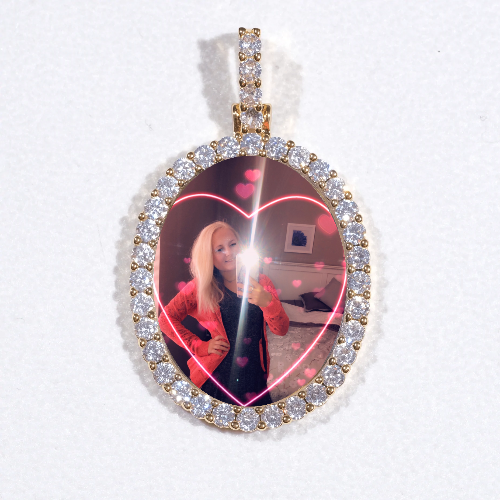3D Oval Custom Picture Pendant