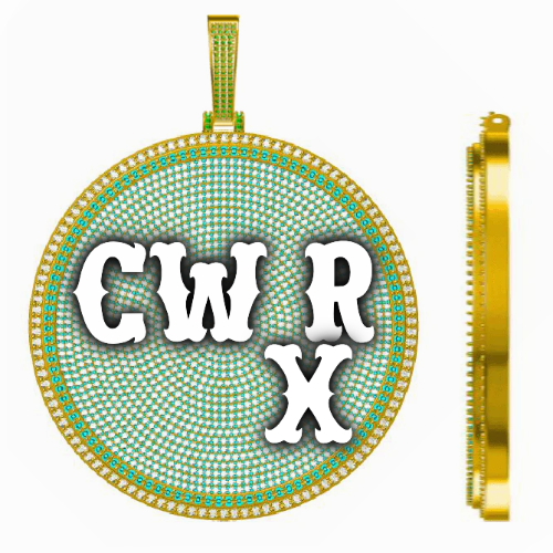 CUSTOM LETTER NECKLACE 3D BIG DISC