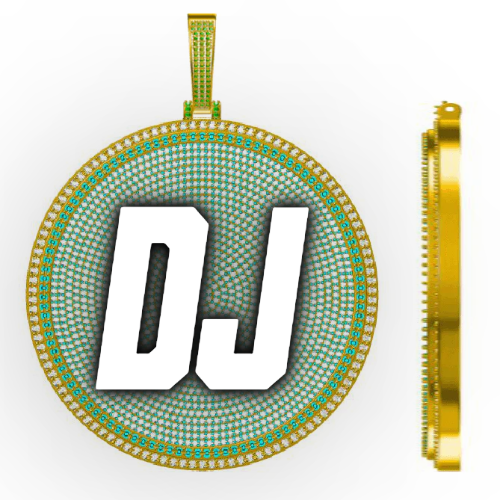 CUSTOM LETTER NECKLACE 3D BIG DISC