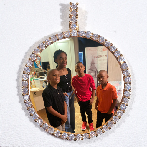 LARGE 3D CIRCLE CUSTOM PICTURE PENDANT