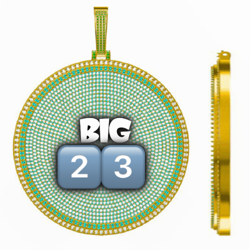 CUSTOM LETTER NECKLACE 3D BIG DISC