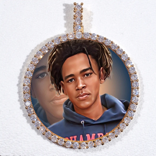 LARGE 3D CIRCLE CUSTOM PICTURE PENDANT