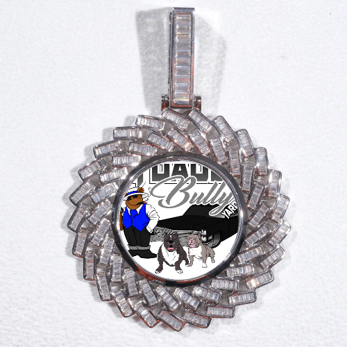 Large 3D Baguette Custom Picture Pendant