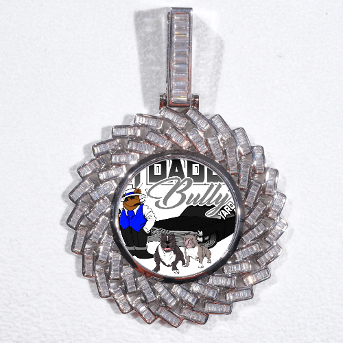 Large 3D Baguette Custom Picture Pendant