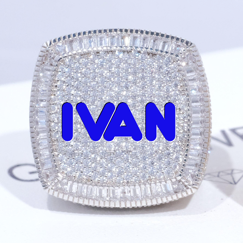 CUSTOM LETTER 3D ICED RING