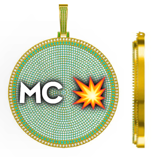 CUSTOM LETTER NECKLACE 3D BIG DISC