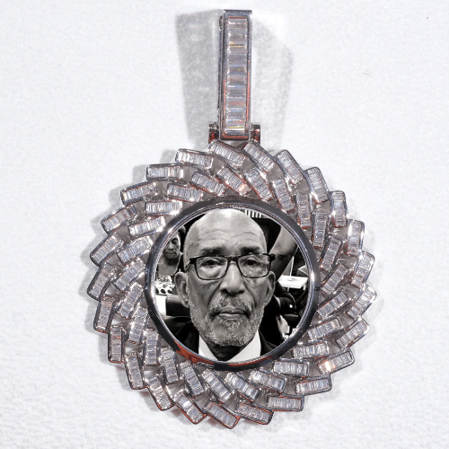 Large 3D Baguette Custom Picture Pendant
