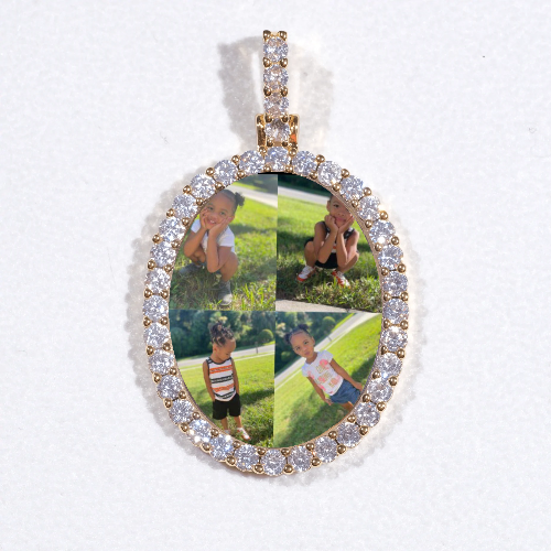 3D Oval Custom Picture Pendant