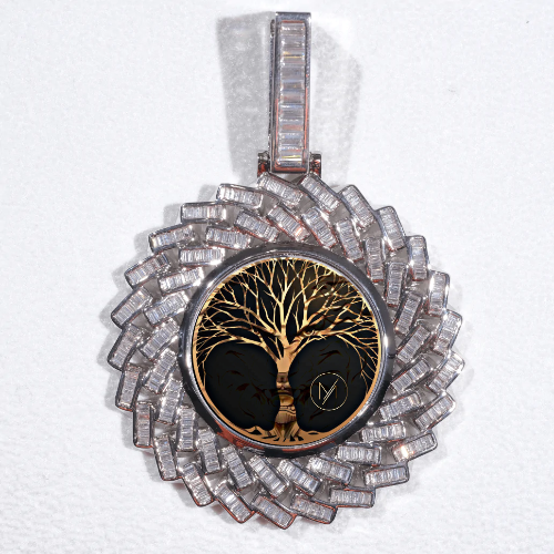Large 3D Baguette Custom Picture Pendant