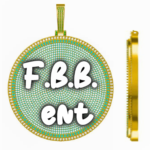 CUSTOM LETTER NECKLACE 3D BIG DISC