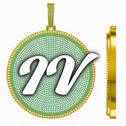 CUSTOM LETTER NECKLACE 3D BIG DISC