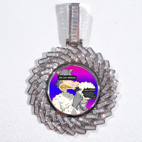 Large 3D Baguette Custom Picture Pendant