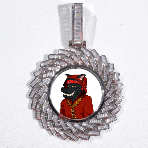 Large 3D Baguette Custom Picture Pendant