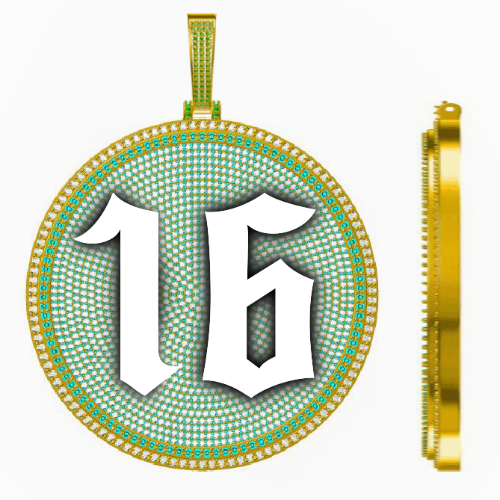 CUSTOM LETTER NECKLACE 3D BIG DISC