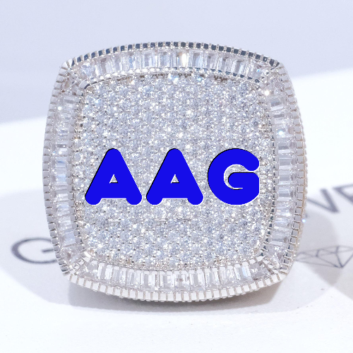 CUSTOM LETTER 3D ICED RING